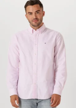 roze tommy hilfiger klassiek overhemd heritage oxford stripe rf shirt