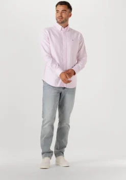 roze tommy hilfiger klassiek overhemd heritage oxford stripe rf shirt