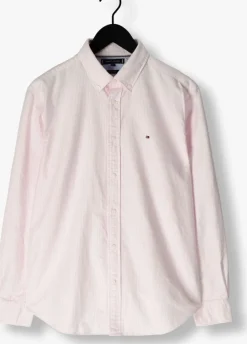 roze tommy hilfiger klassiek overhemd heritage oxford stripe rf shirt