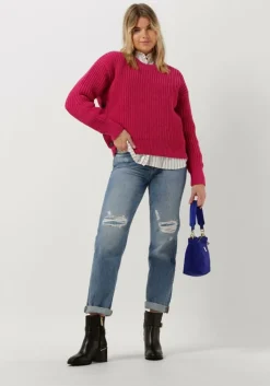 roze tommy hilfiger trui org cotton button c-nk sweater