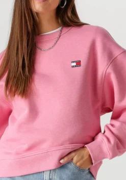 roze tommy jeans trui tjw bxy badge crew