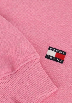 roze tommy jeans trui tjw bxy badge crew