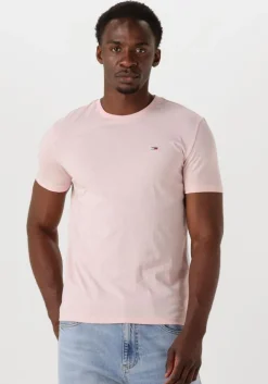 roze tommy jeans t-shirt tjm xslim jaspe htr tee ext