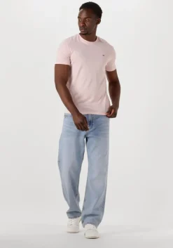 roze tommy jeans t-shirt tjm xslim jaspe htr tee ext