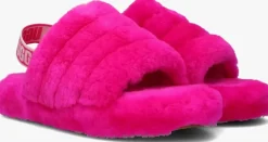 roze ugg pantoffels fluff yeah slide