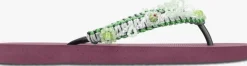 roze uzurii teenslippers macrame green blossom