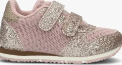 roze woden lage sneakers ydun glitter