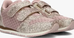 roze woden lage sneakers ydun glitter