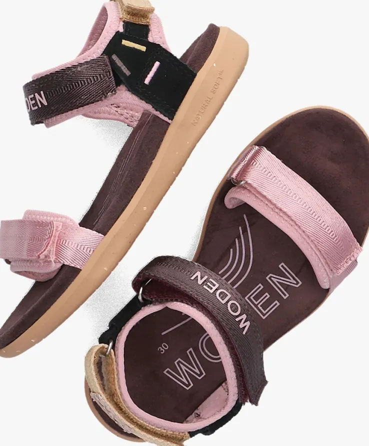 roze woden sandalen cirkeline