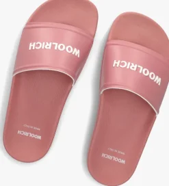 roze woolrich badslippers slide sandal dames