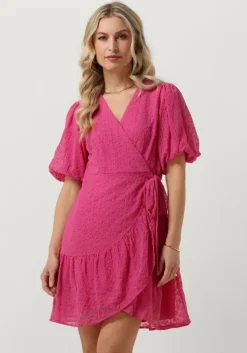 roze y.a.s. mini jurk yasvilma 3/4 wrap dress