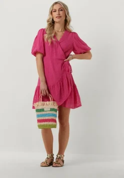 roze y.a.s. mini jurk yasvilma 3/4 wrap dress