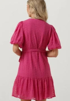 roze y.a.s. mini jurk yasvilma 3/4 wrap dress