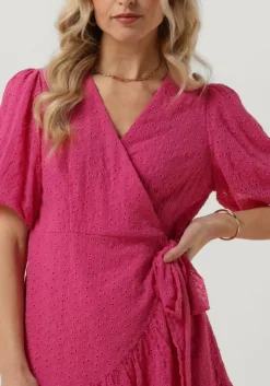 roze y.a.s. mini jurk yasvilma 3/4 wrap dress