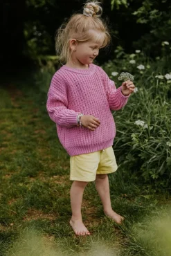 roze yuki kidswear trui chunky knitted sweater