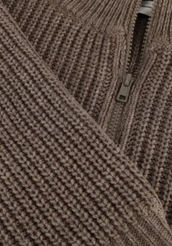 taupe american vintage trui crashway half zip h