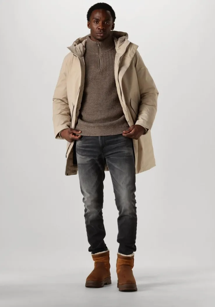 taupe american vintage trui crashway half zip h