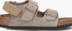 taupe birkenstock platte sandalen milano