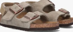 taupe birkenstock platte sandalen milano