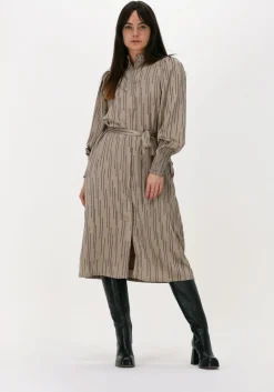 taupe bruuns bazaar midi jurk acacia convent