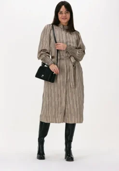 taupe bruuns bazaar midi jurk acacia convent