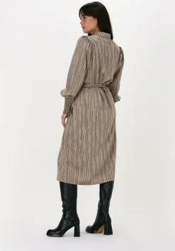 taupe bruuns bazaar midi jurk acacia convent