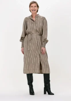 taupe bruuns bazaar midi jurk acacia convent