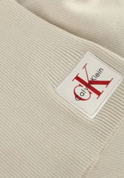 taupe calvin klein coltrui woven label roll neck