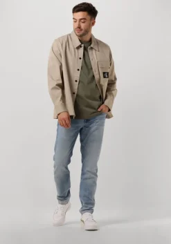 taupe calvin klein overshirt utility shirt
