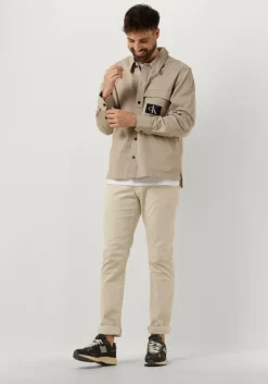 taupe calvin klein overshirt utility shirt