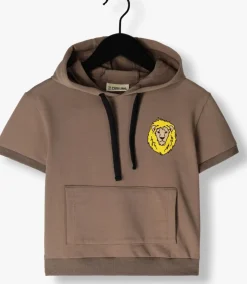 taupe carlijnq sweater lion - hoodie short sleeve