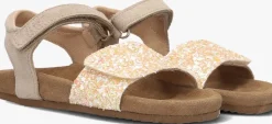 taupe clic! platte sandalen cl-grass