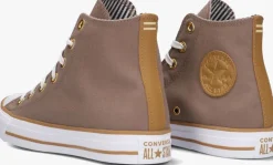 taupe converse hoge sneakers chuck taylor all star herringbone