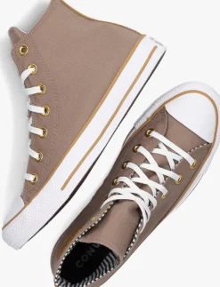 taupe converse hoge sneakers chuck taylor all star herringbone