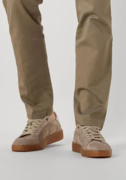 taupe greve lage sneakers wave