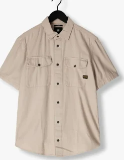 taupe g-star raw casual overhemd marine slim shirt ss