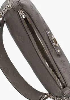 taupe guess schoudertas gerty top zip shoulder bag