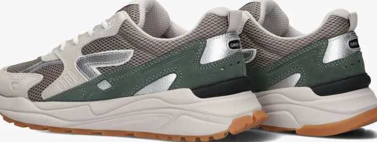 taupe hub lage sneakers grid-m