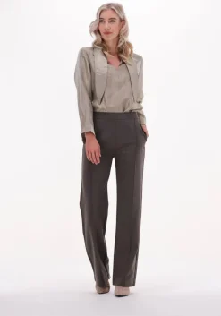 taupe knit-ted wijde broek floor pant