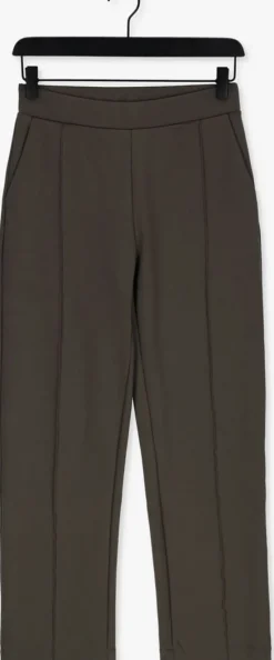 taupe knit-ted wijde broek floor pant