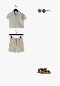 taupe lil' atelier casual overhemd nmmfrede ss loose shirt lil