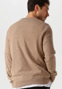 taupe lyle & scott trui lambswool blend crew neck jumper