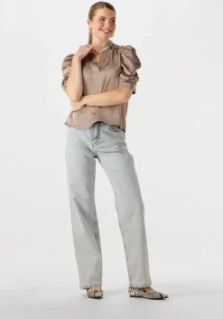 taupe neo noir blouses roella heavy sateen blouse