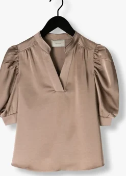 taupe neo noir blouses roella heavy sateen blouse
