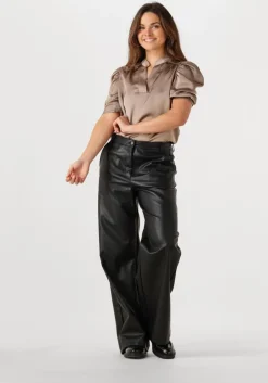 taupe neo noir blouses roella heavy sateen blouse