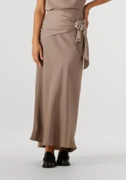 taupe neo noir midirok kit dull sateen skirt