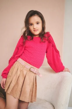 taupe nono minirok sella suede skort