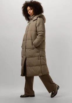 taupe notre-v gewatteerde jas nv-edna