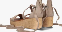 taupe omoda sandalen met hak 722007