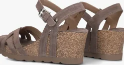 taupe panama jack sandalen met hak vera